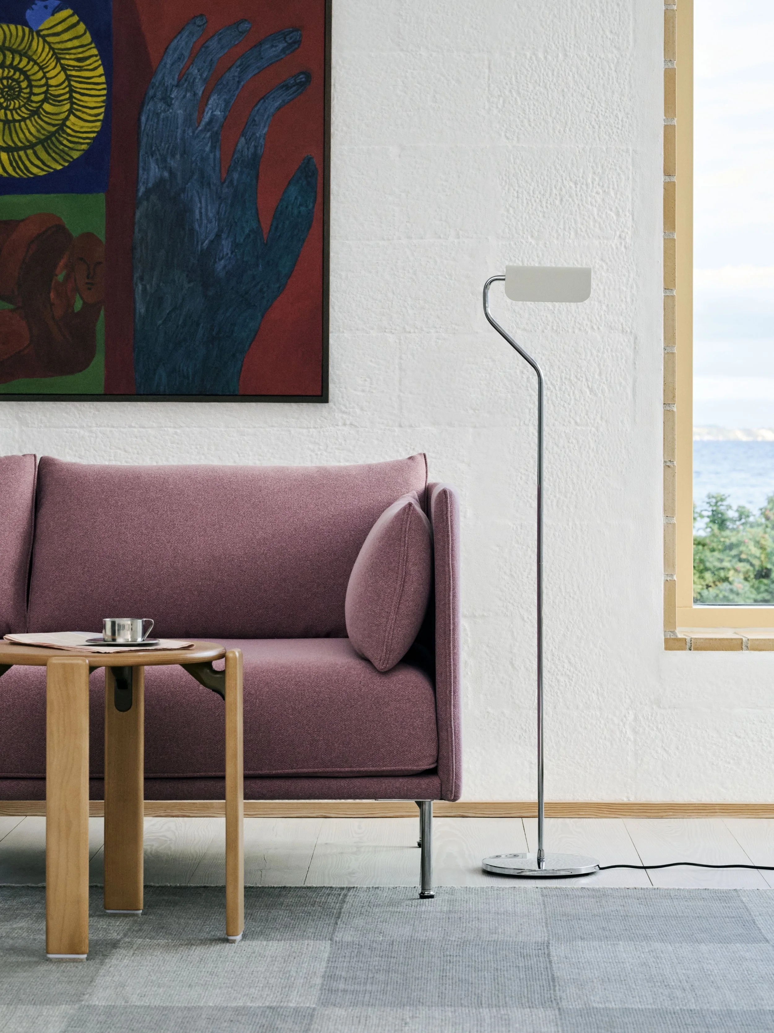Silhouette 2 seater Autumn 651 chromed steel legs and Autumn 651 piping_Rey Stool golden wb lacquer beech_Apex Floor Lamp oyster white.jpg