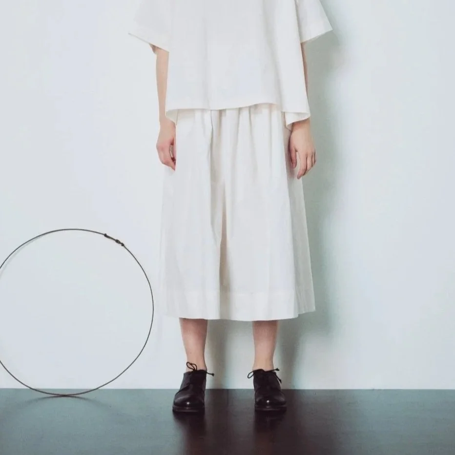 Muku SS26 - Cream Cotton Flowing Skirt