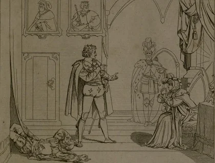 Polonius's death, as illustrated by Moritz Retzsch. 