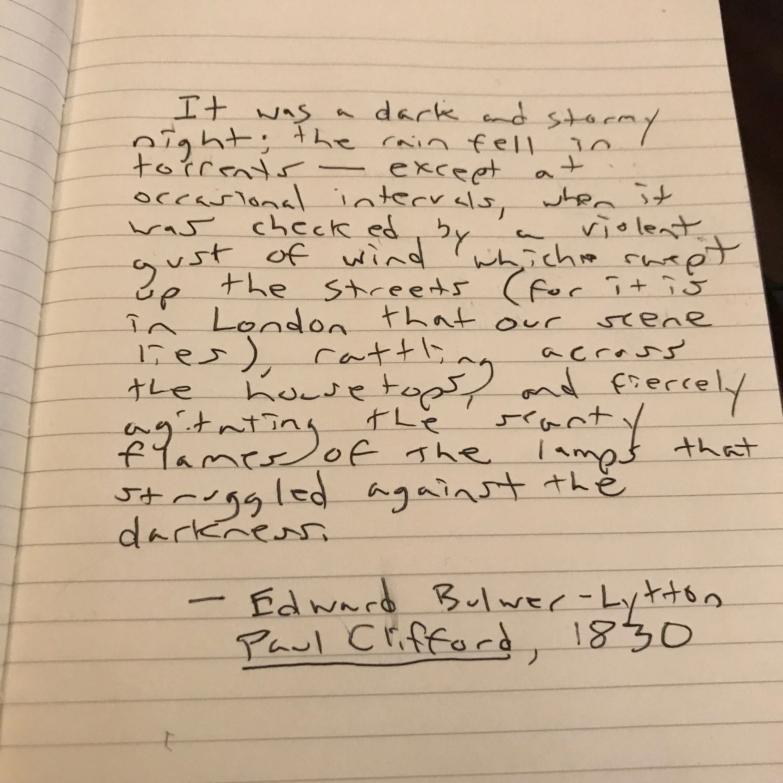 Edward Bulwer-Lytton and the 100 Day Project