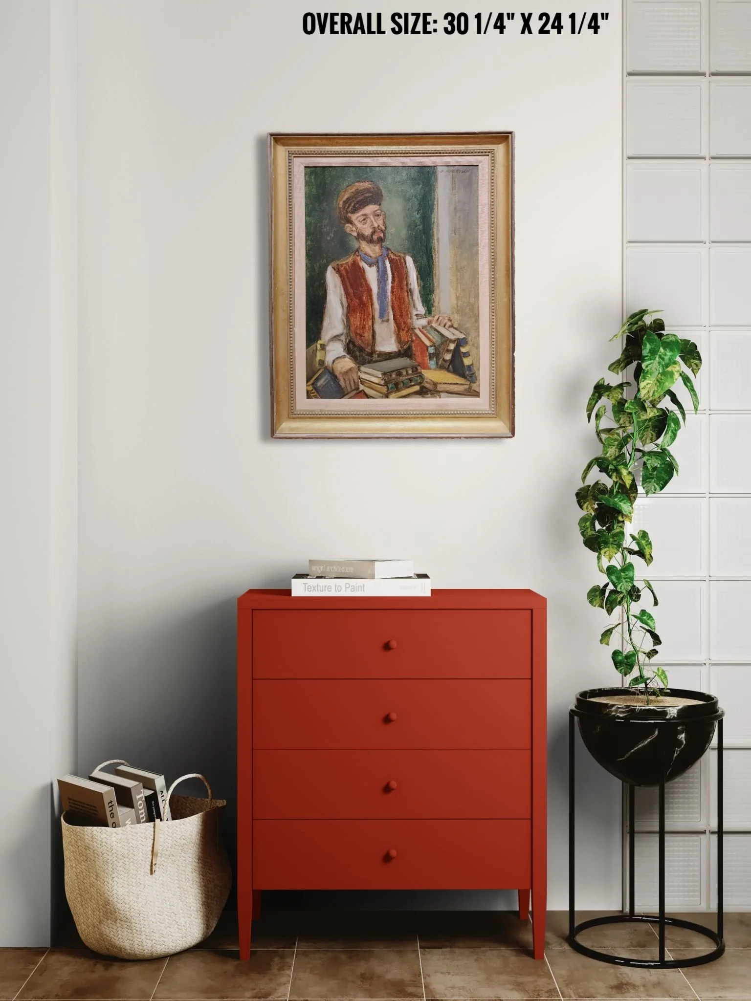Room with a colorful chest of drawers.jpeg