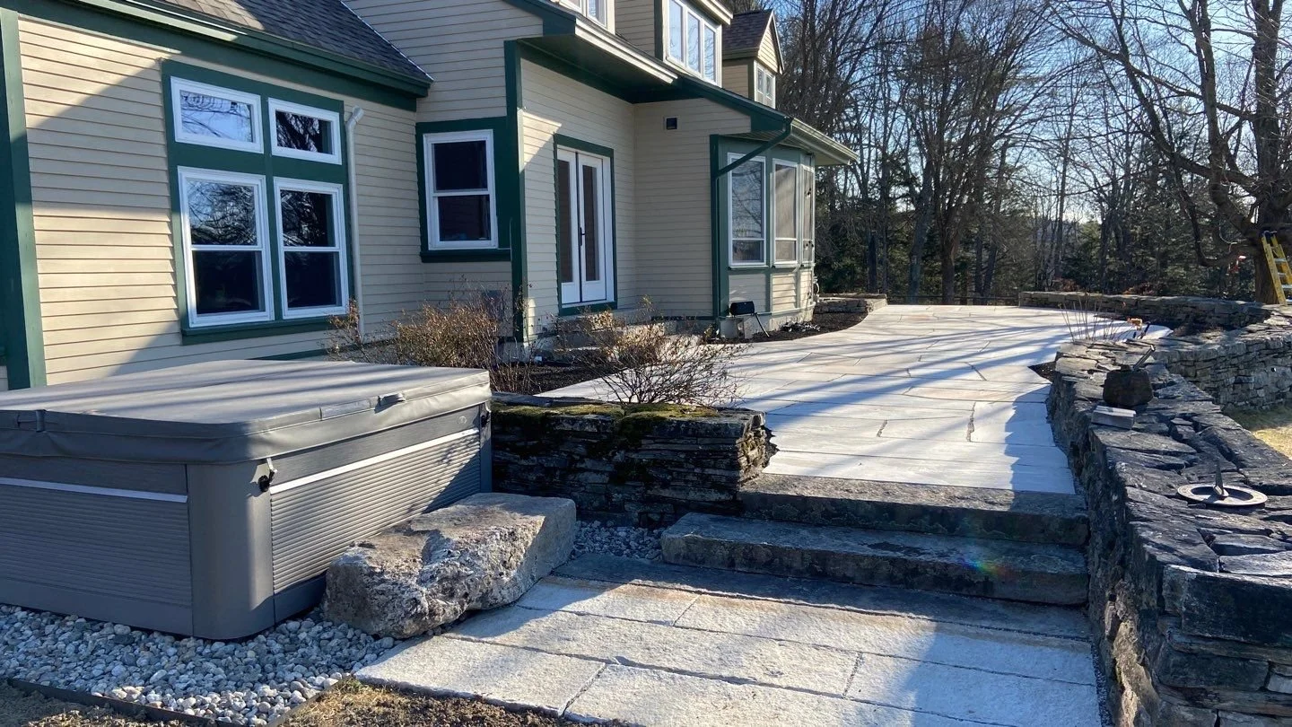Reclaimed Granite Hot Tub Patio