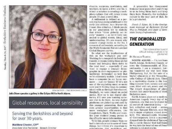 THE BERKSHIRE EAGLE March 26, 2017 Young Professionals Column
