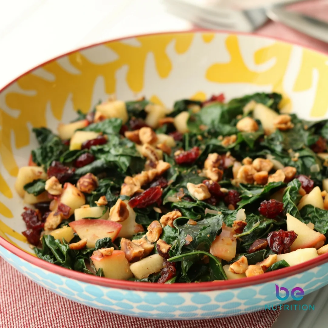 Festive Sautéed Kale with Toasted Hazelnuts