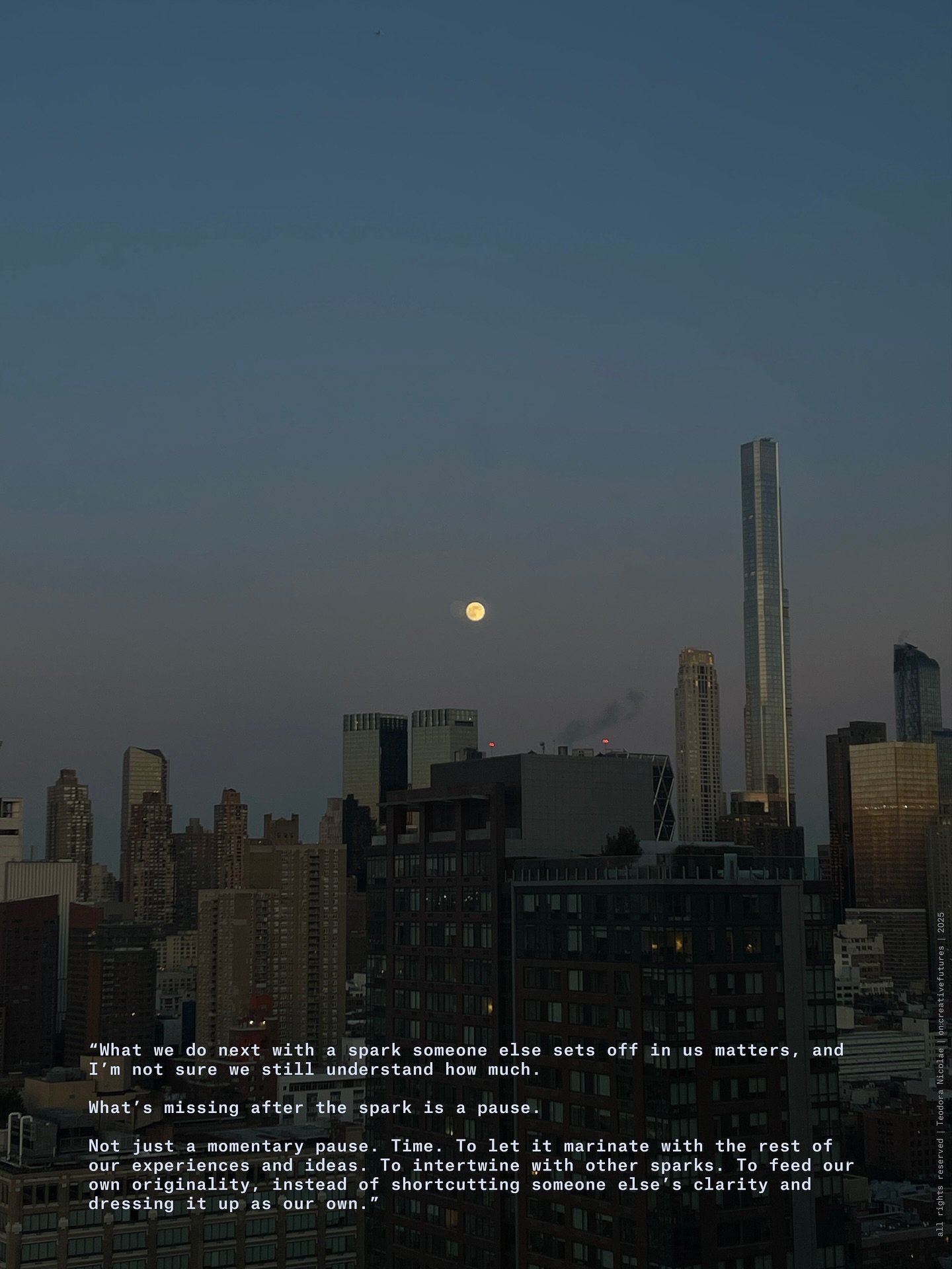 Earlier this year I wrote about what I referred to as&nbsp;creative integrity. It&rsquo;s still&nbsp;sitting in the archive, but rereading it now feels like looking back at another lifetime.

At the time I was starting to try to diagnose why so much 