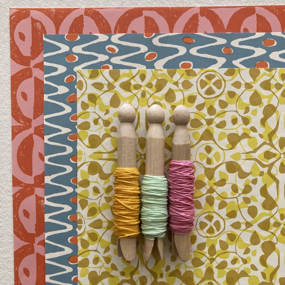 Triptych of Coptic-stitch Bindings via private Zoom — Bari Zaki Studio