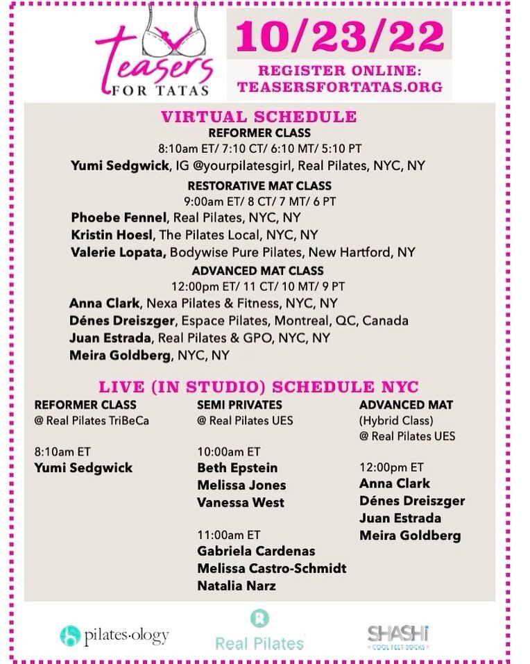 Our NYC schedule for TFT Day! A big thank you to all the instructors we have taking the reins with us this year! 

Remember to register at the link in our bio. Any questions on which level would be best for you? DM us! We can&rsquo;t wait to see you 