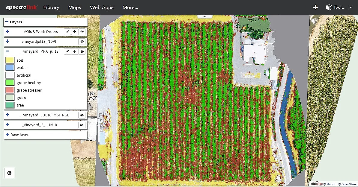 Vineyard health monitoring with machine learning algorithms