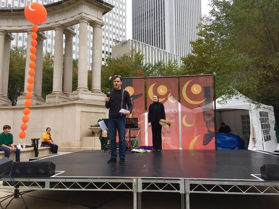 Introducing Spooky Shakes, Gary’s original adaptation of ghost scenes from Shakespeare plays. The work was produced as the Shakespeare Project of Chicago’s contribution to the Chicago Cultural Mile Association’s Halloween Happening in Millennium Park, October 2015. Photo by David Csicsko.