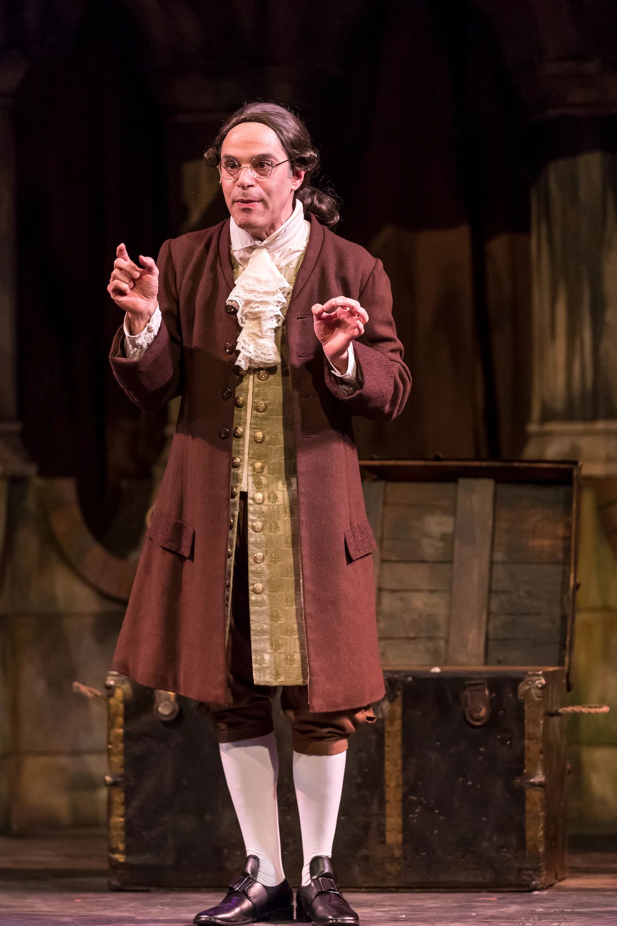Pagloss, Candide, Music Theater Works, Photo by Brett Beiner