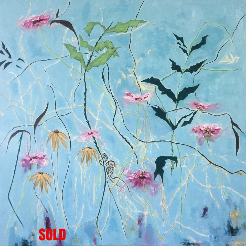 Wallflower Blues 40" x 40" oil on canvas   SOLD