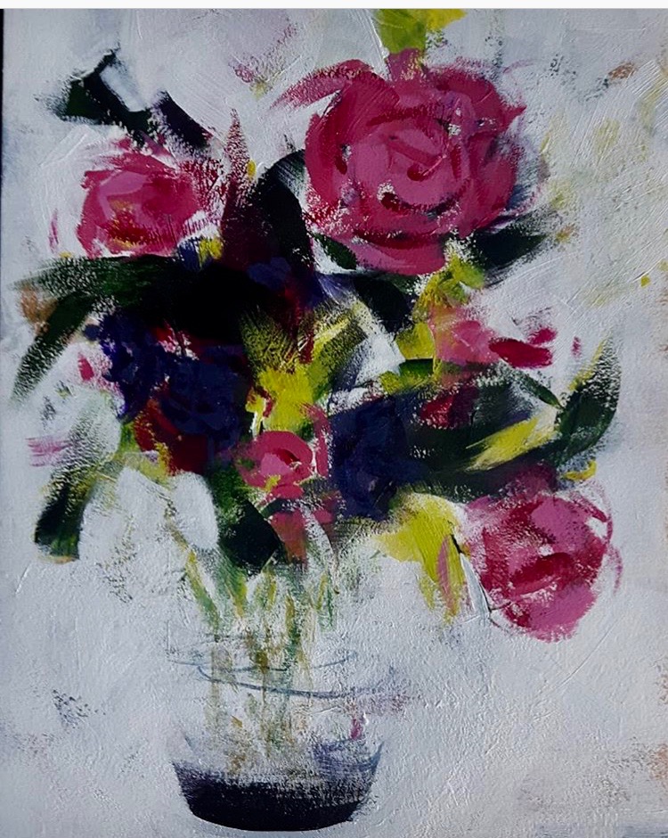 "Joy" Acrylic on primed paper" 9"x12"