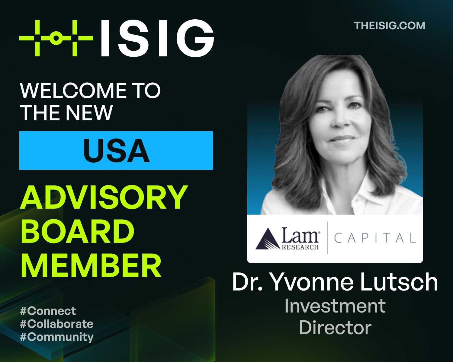 Yvonne Lutsch Appointed to ISIG USA Advisory Board