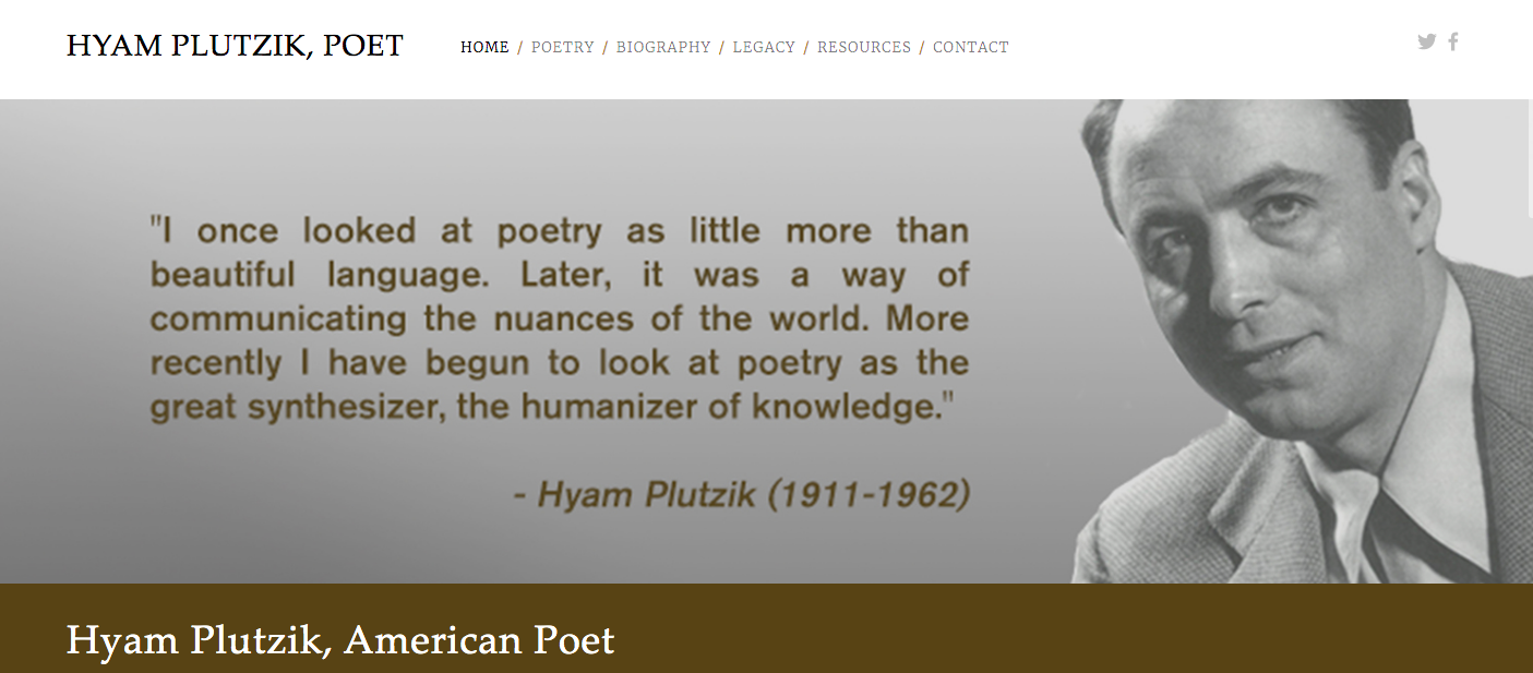 Hyam Plutzik, Poet