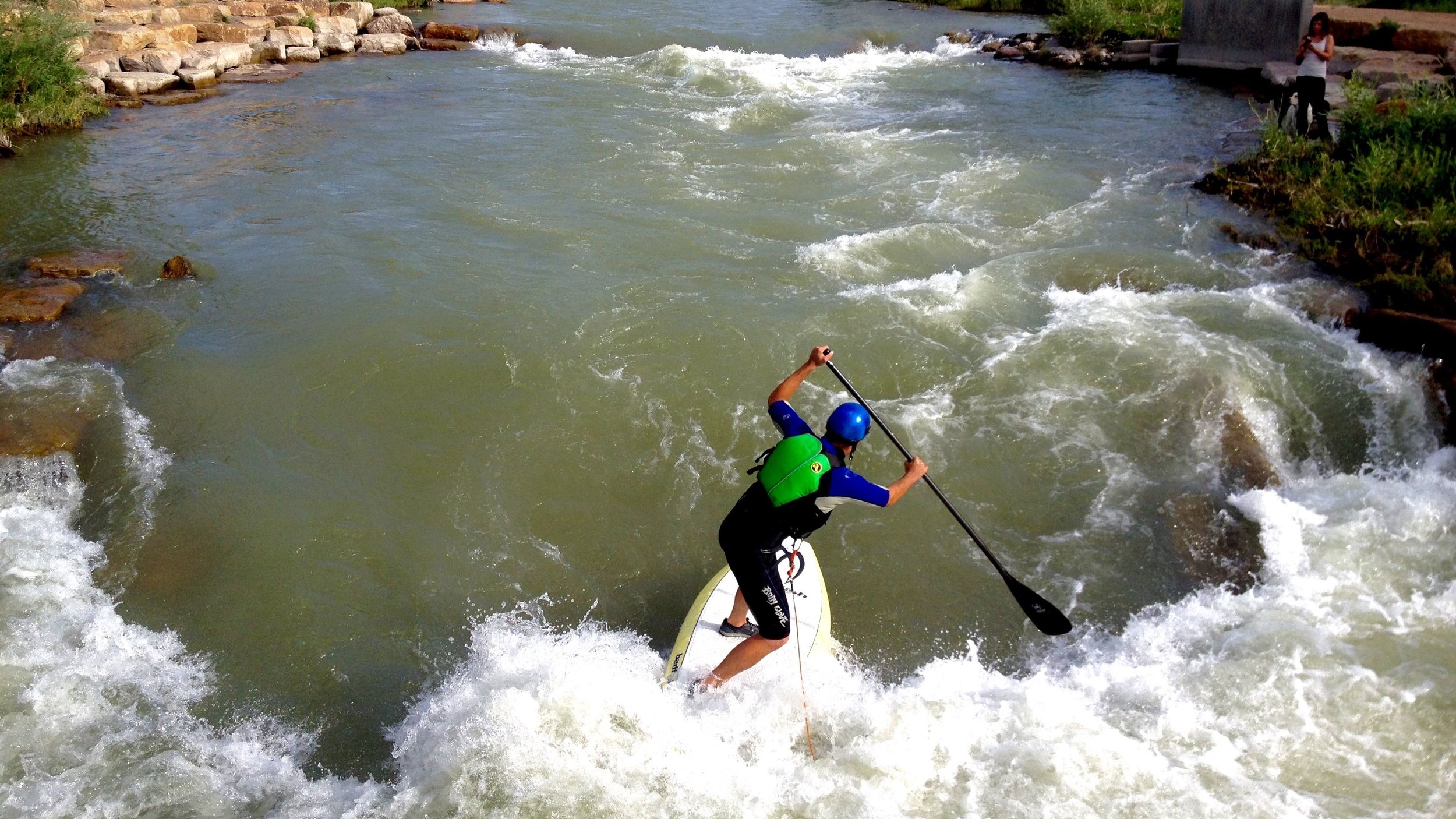 SUP surfing Montrose Colorado Watersports Park at Riverbottom Park