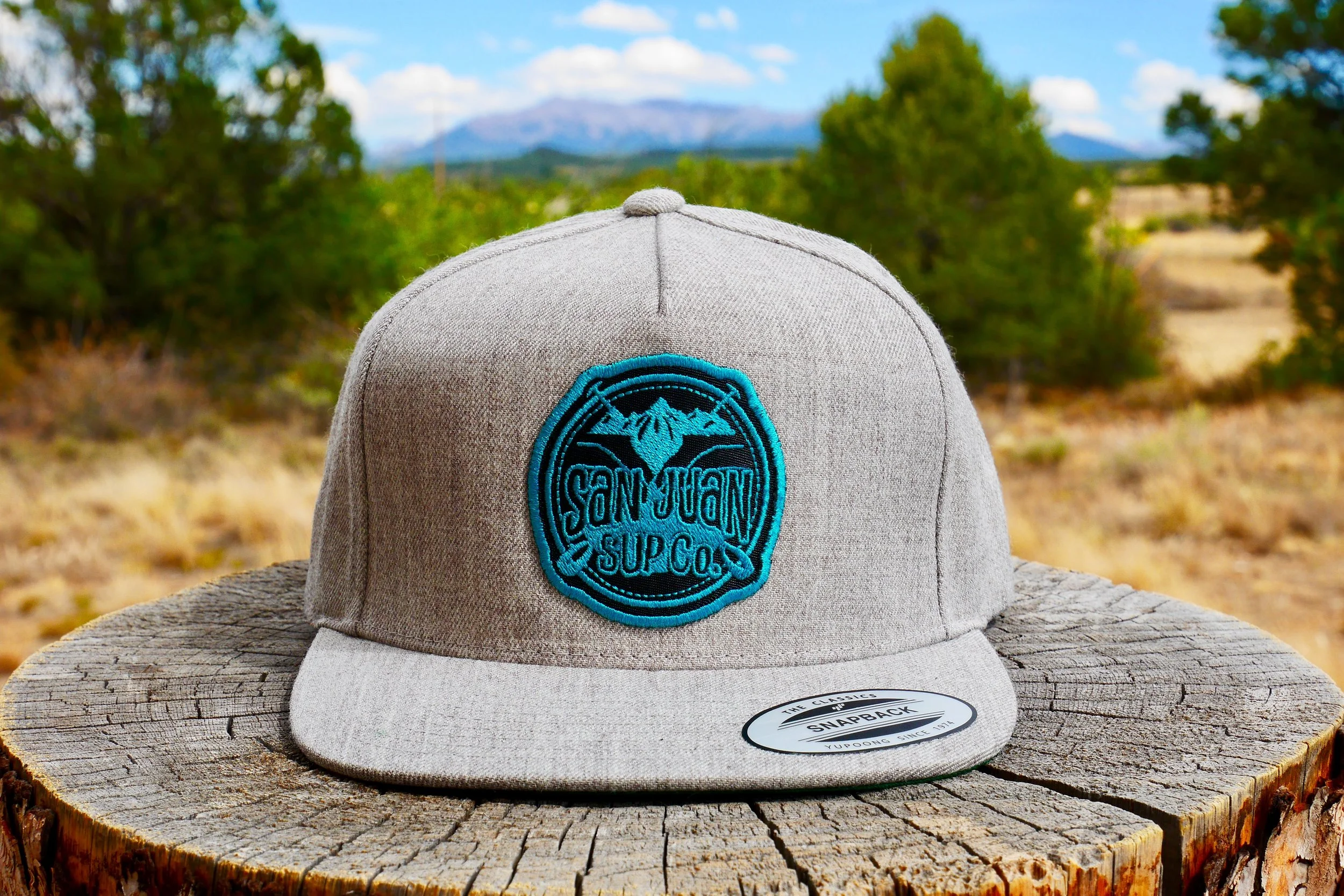 San Juan SUP Co. Heather Gray Classic Logo Solid Snapback Hat