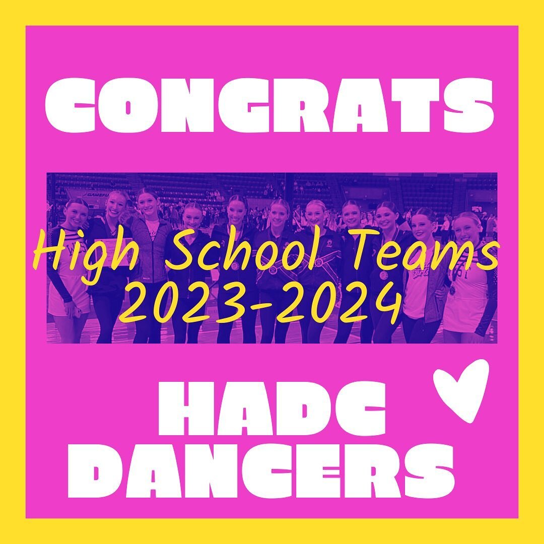 ✨Congrats HADC Dancers✨

2023-2024 High School Dance Team &amp; Cheer!

💛LSHS
Tigerettes 
Emery Lee 
Abby Francka 
Reid Meyers
Ella Holdmeyer 
Charlotte Diefenbacher
Janie Krawczyk
Sadie Bowles

💜BS
Glitter Girls &amp; Co
Alivia Richeson 
Whitney E