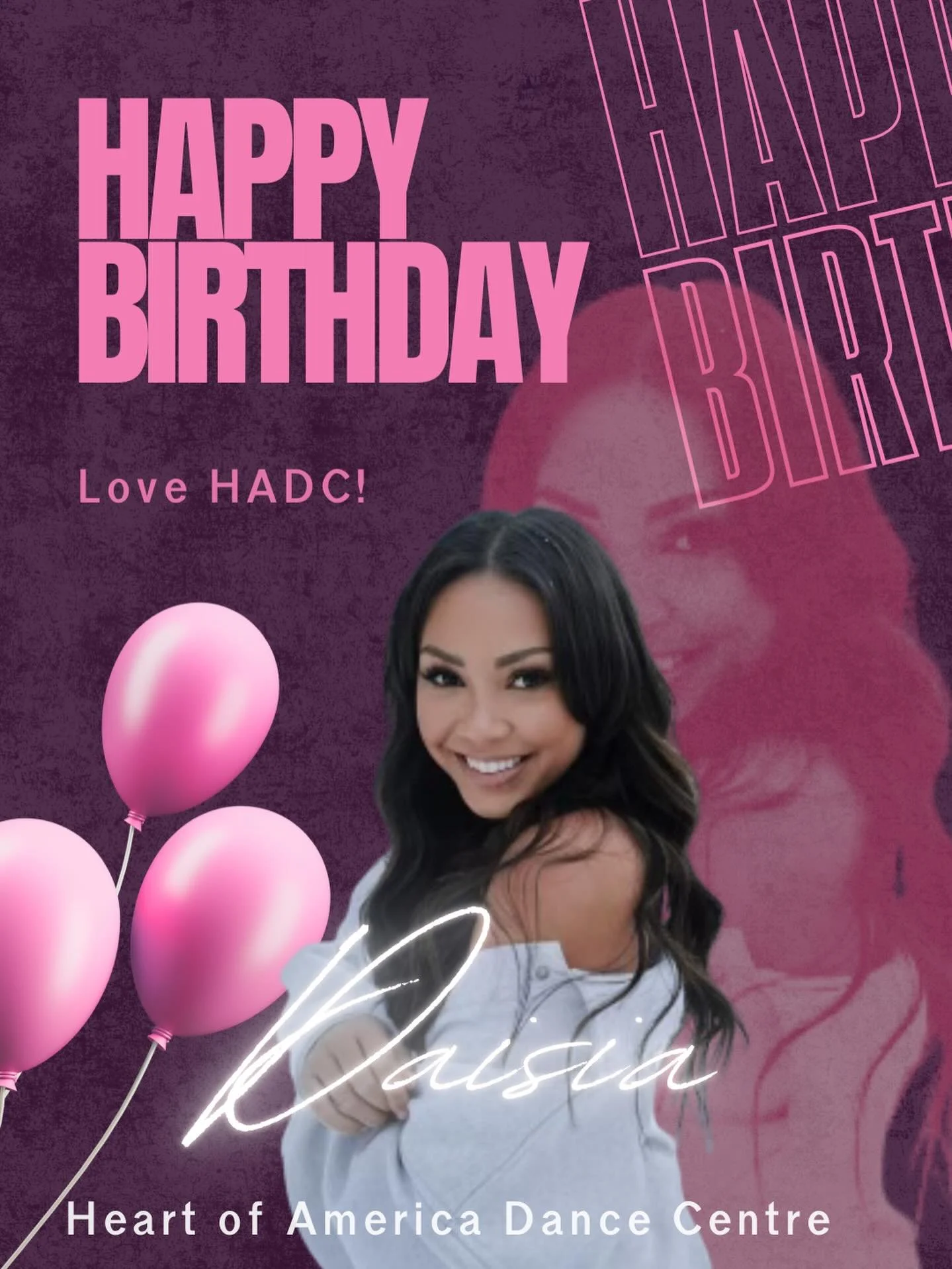 HAPPY BIRTHDAY WISHES TO MISS DAISIA! 🥳🥳🥳 We hope you have the best day celebrating! 💕Love, HADC