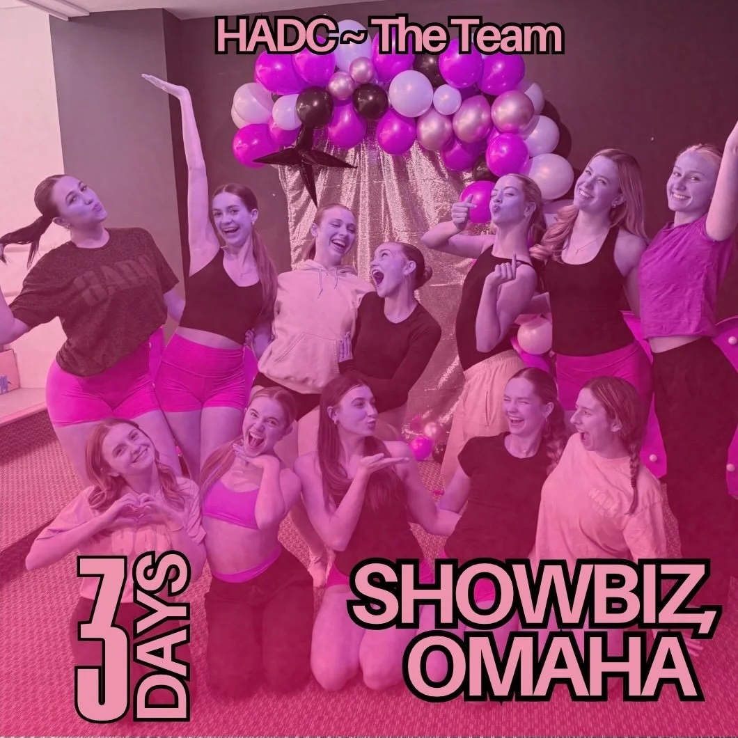 We can&rsquo;t wait to take the stage and DANCE! 3 days til Showbiz Omaha with the best team!! 🖤🩷