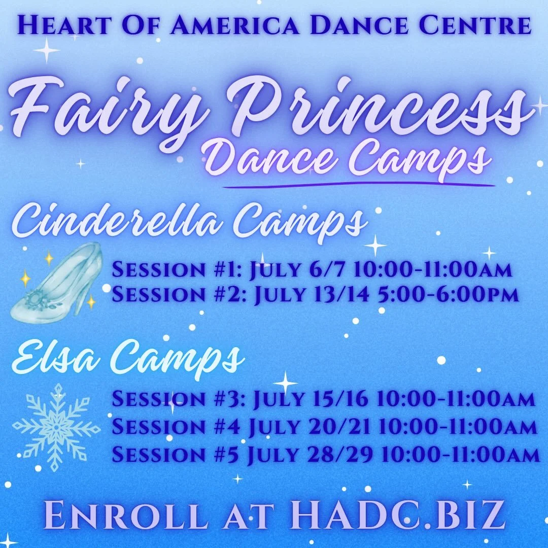 ✨Fairy Princess Camps at HADC 

Join us this summer and step into a magical world with our Fairy Princess Dance Camps! Each enchanting session invites dancers to twirl, leap, and sparkle while learning fun, age-appropriate choreography set to whimsic