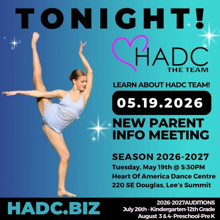 Tonight! HADC Team New Parent Meeting 🩷🖤

Are you interested in joining our award-winning competitive program? Wanting to learn more?

Join us TONIGHT&mdash; Tuesday, May 19 from 5:30 to 6:30 PM HADC for an informative new parent meeting. We will d