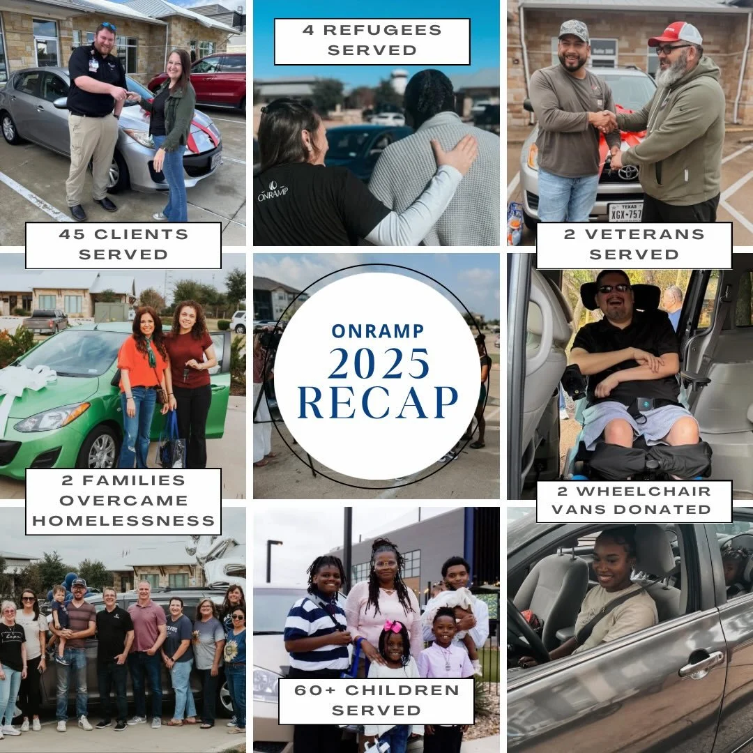 As we step into a new year, we want to pause and celebrate what the Lord accomplished through OnRamp in 2025!

45 new families found hope and mobility&mdash;most right here in the Brazos Valley, with others in the Coastal Bend and Houston area. That&