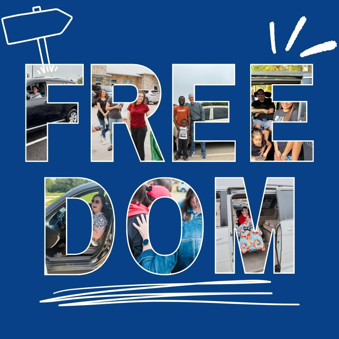 A vehicle is often the key to FREEDOM.

For many of our clients, not having a vehicle is a barrier to health, happiness, and opportunity.

Thank you for walking alongside us in our mission to open doors  and meet the needs of our neighbors.