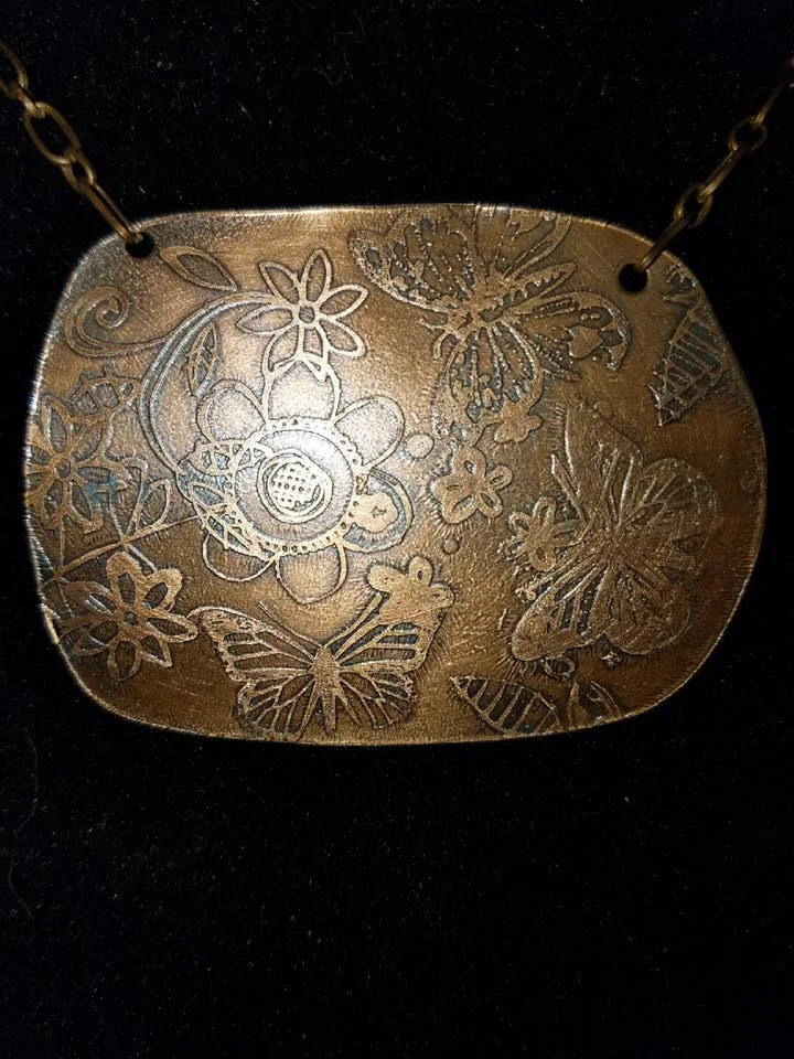 Copper Etch Pendant