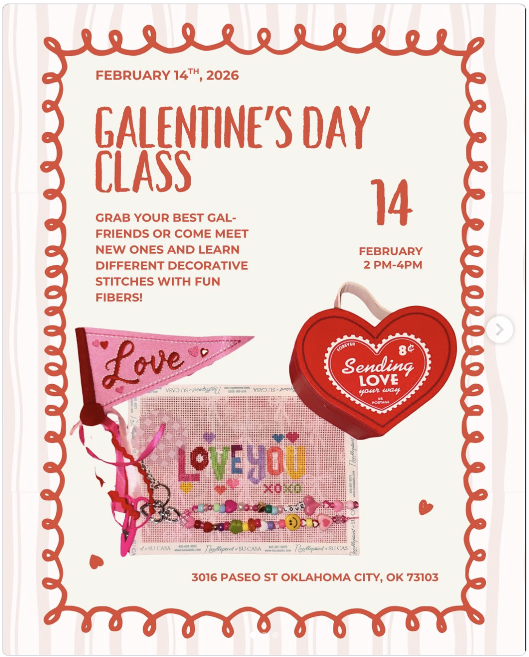 Needlepoint at Su Casa: Galentine's Day