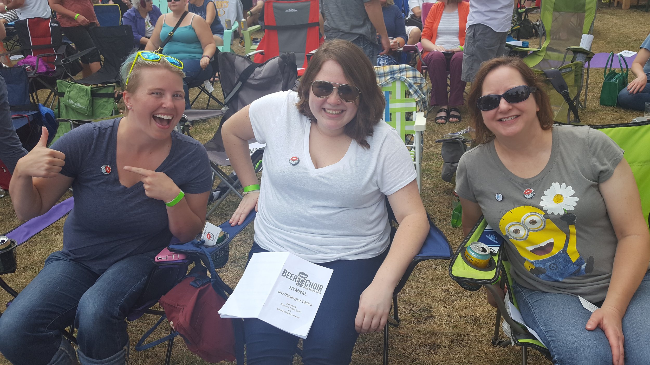  I was smart this time and had the WDB supporters agree to take pictures with their new magnet buttons. This threesome are part of the MN Roller Derby, how cool is that! 