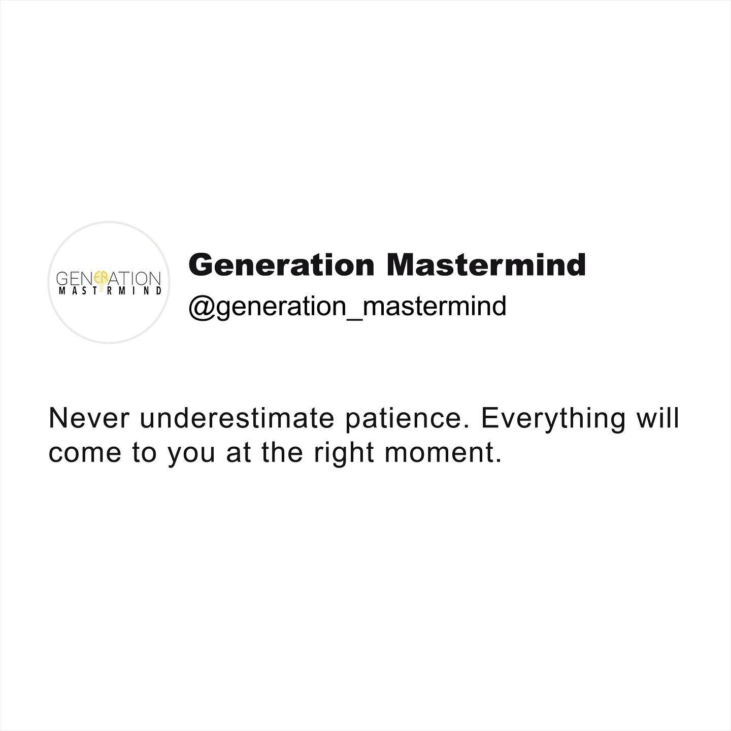 As you traverse your journey, one important thing to remember is to have patience. All things are difficult before they become easy. ⁣
⁣
💡: A man (or woman) who is a master of patience is a master of everything else. ⁣
⁣
⁣
#GenM 💡🧠⁣