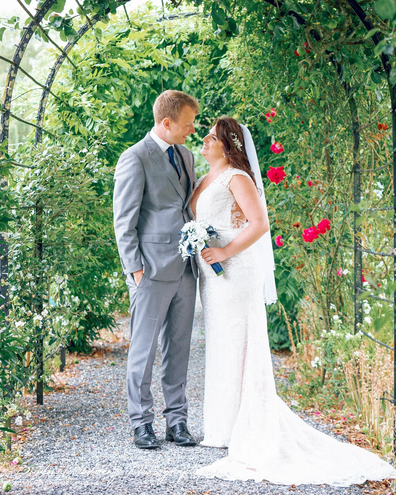 Kilkea Castle Wedding Kissing Bride & Groom