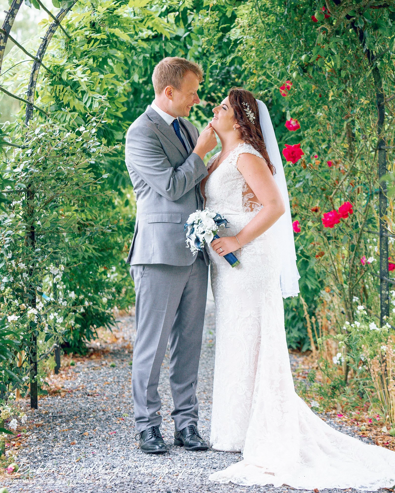 Kilkea Castle Wedding Kissing Bride & Groom