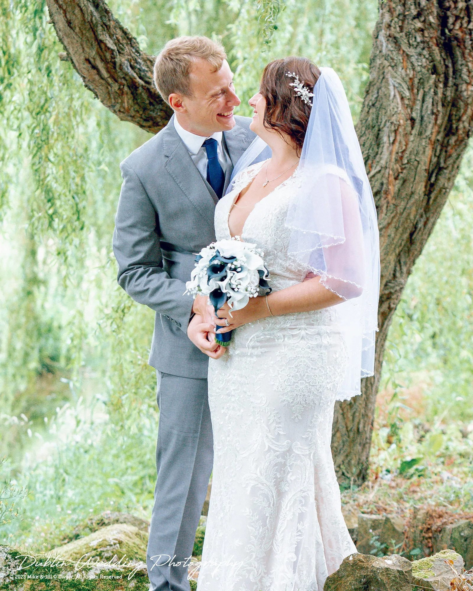 Kilkea Castle Wedding Portrait Walk Bride & Groom