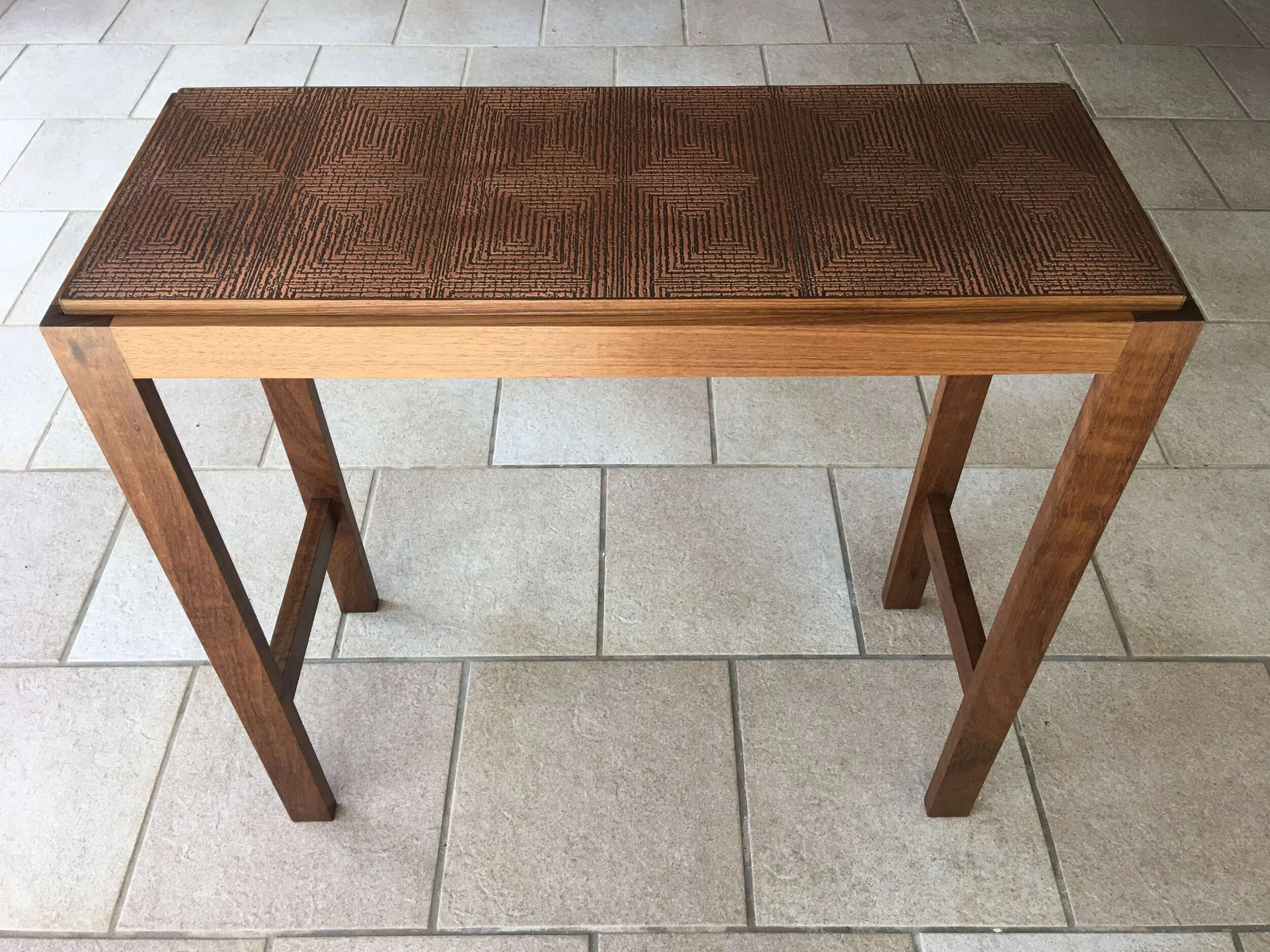 Black Bean and Copper Inlay hall table