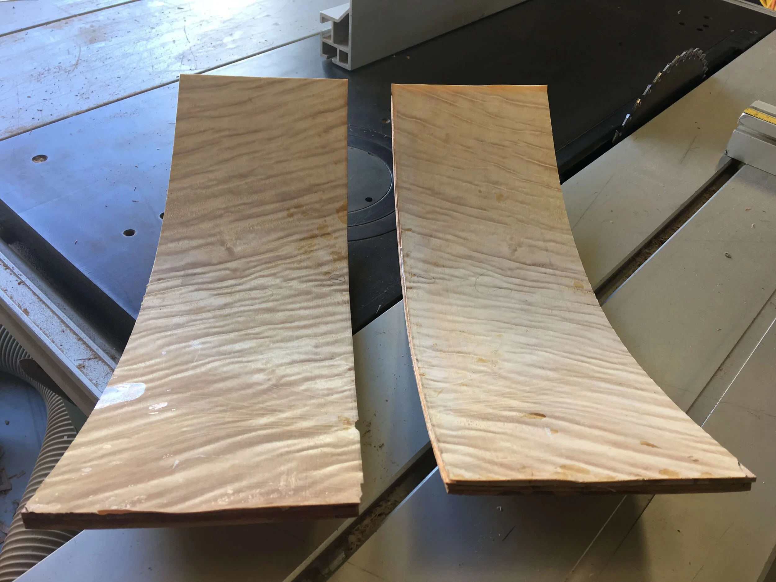 Veneering panels for coopered leaf bowl - Class