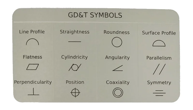 Wallet Sized GD&amp;T Symbol Reference Card — Omnia MFG