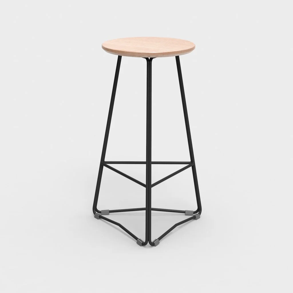 Miko Designs' designer furniture - TRI650 Stool by Hunt Furniture.
