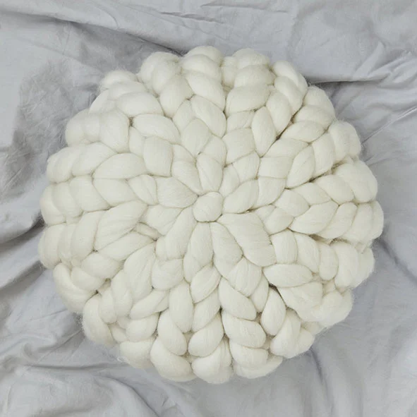 Miko Designs' Designer Homewares - Chunky Wool Cushion in Ivory by Purple Jungle.