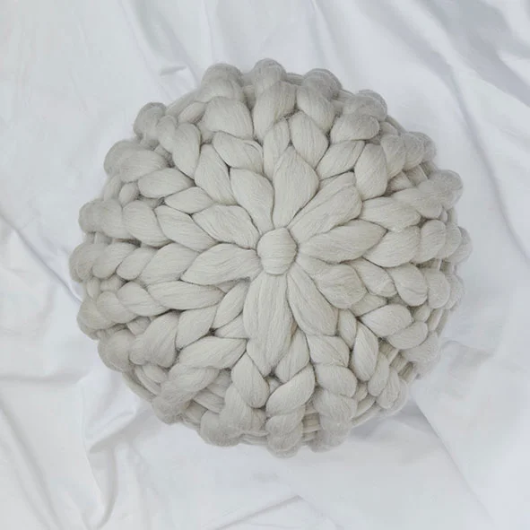 Miko Designs' Designer Homewares - Chunky Wool Cushion in Oatmeal by Purple Jungle.