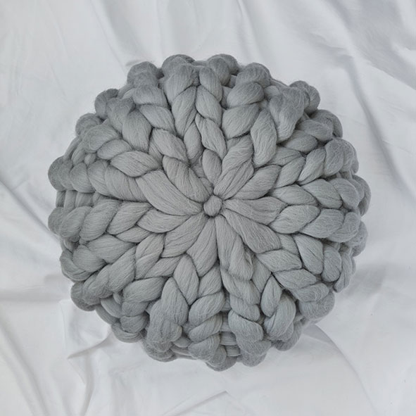 Miko Designs' Designer Homewares - Chunky Wool Cushion in Grey by Purple Jungle.