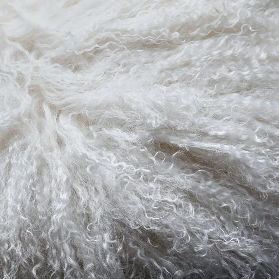Miko Designs' designer homewares - Mongolian Sheepskin Throw Rug in White by Hides of Excellence