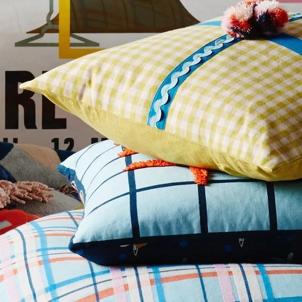 Miko Designs' Designer Homewares - Kari Grid Cushion by Sage x Clare