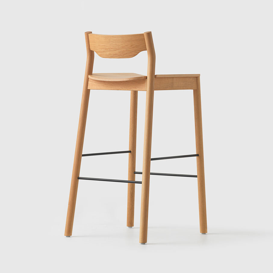 Tangerine Stool with Back