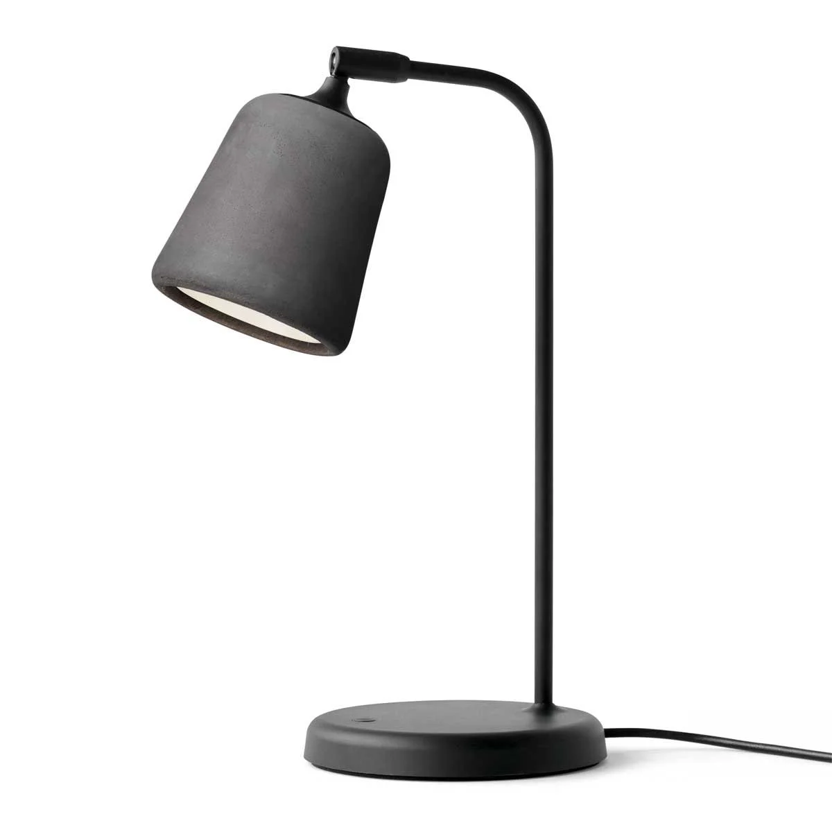 Material Table Lamp by New Works in Dark Grey Concrete