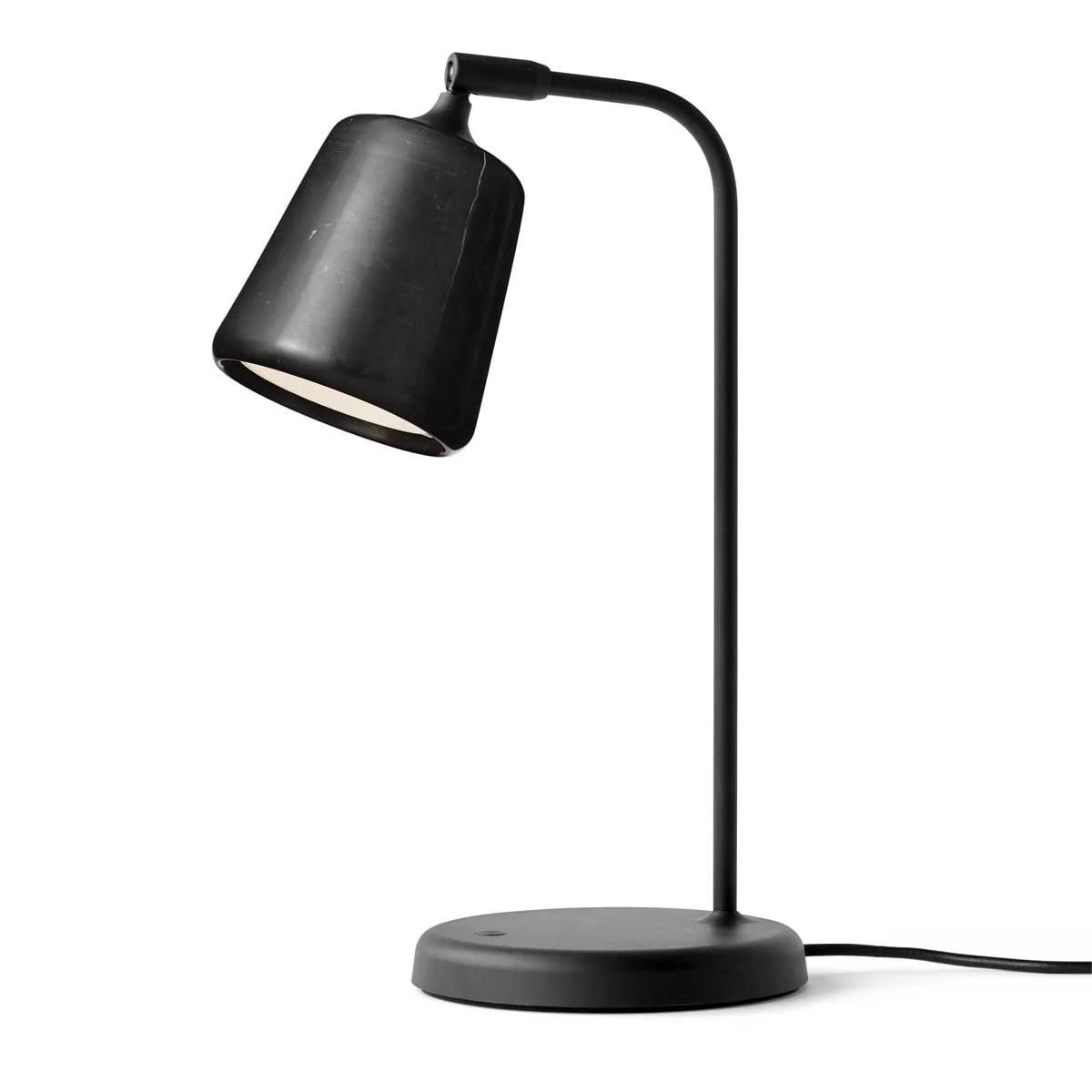 Material Table Lamp by New Works in Black Marble-White