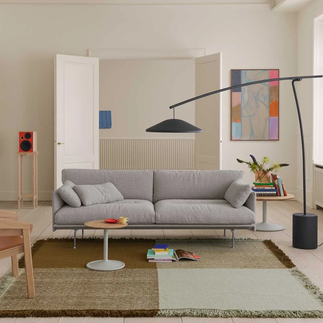 Muuto Verso Rug in colour Pale Green / Warm Brown