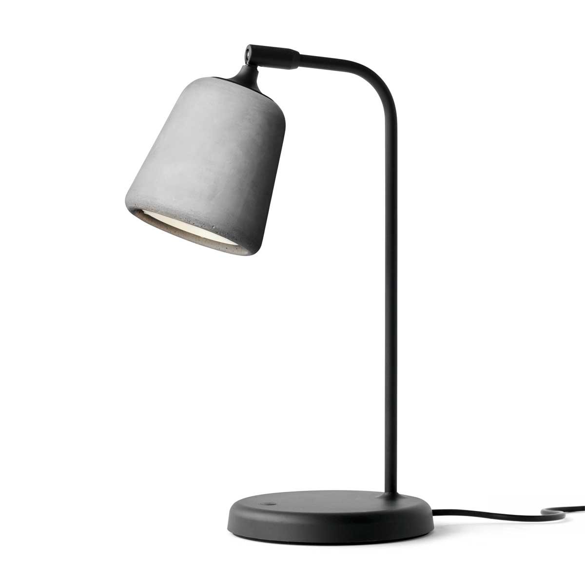 Material Table Lamp by New Works in Light Grey Concrete