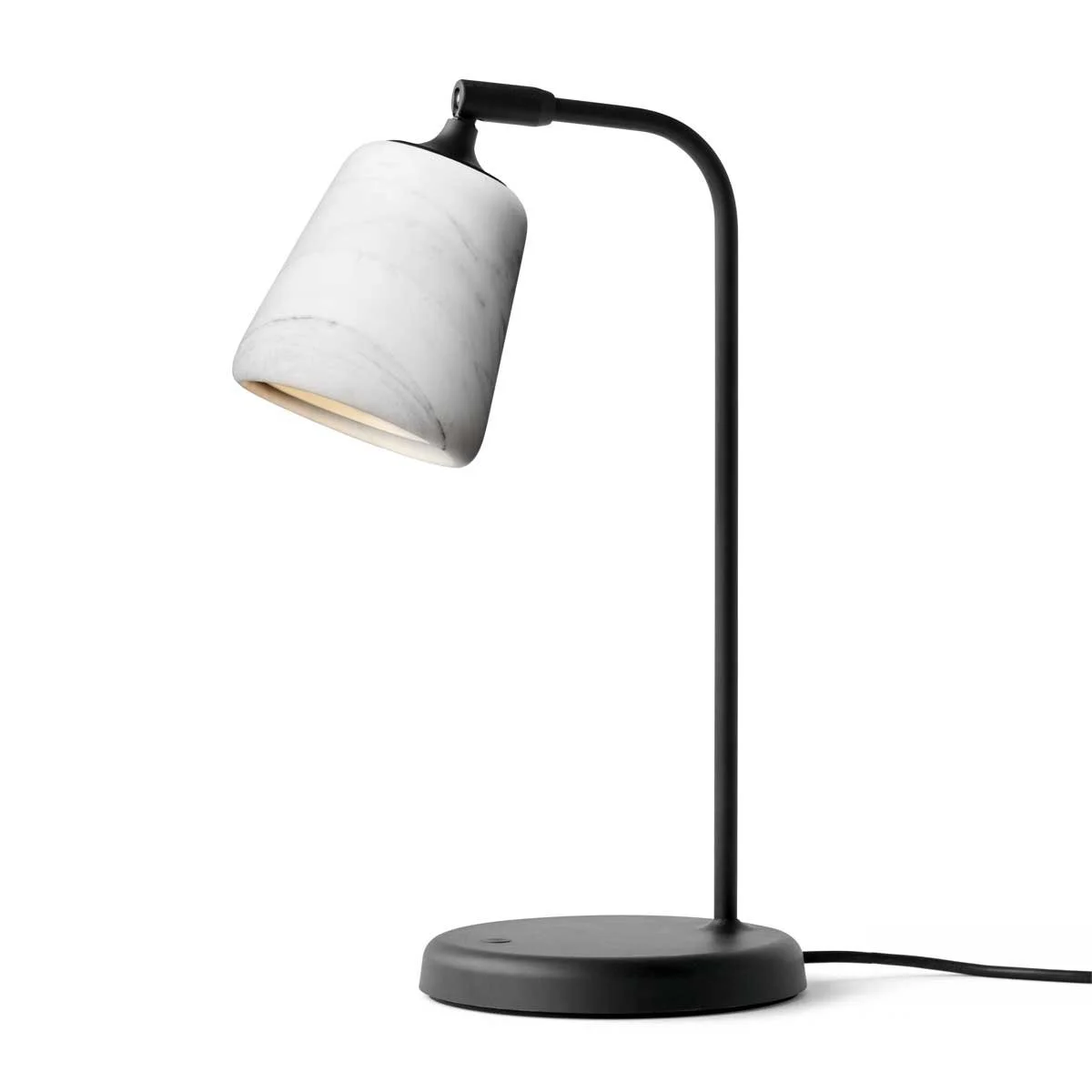 Material Table Lamp by New Works in White Marble