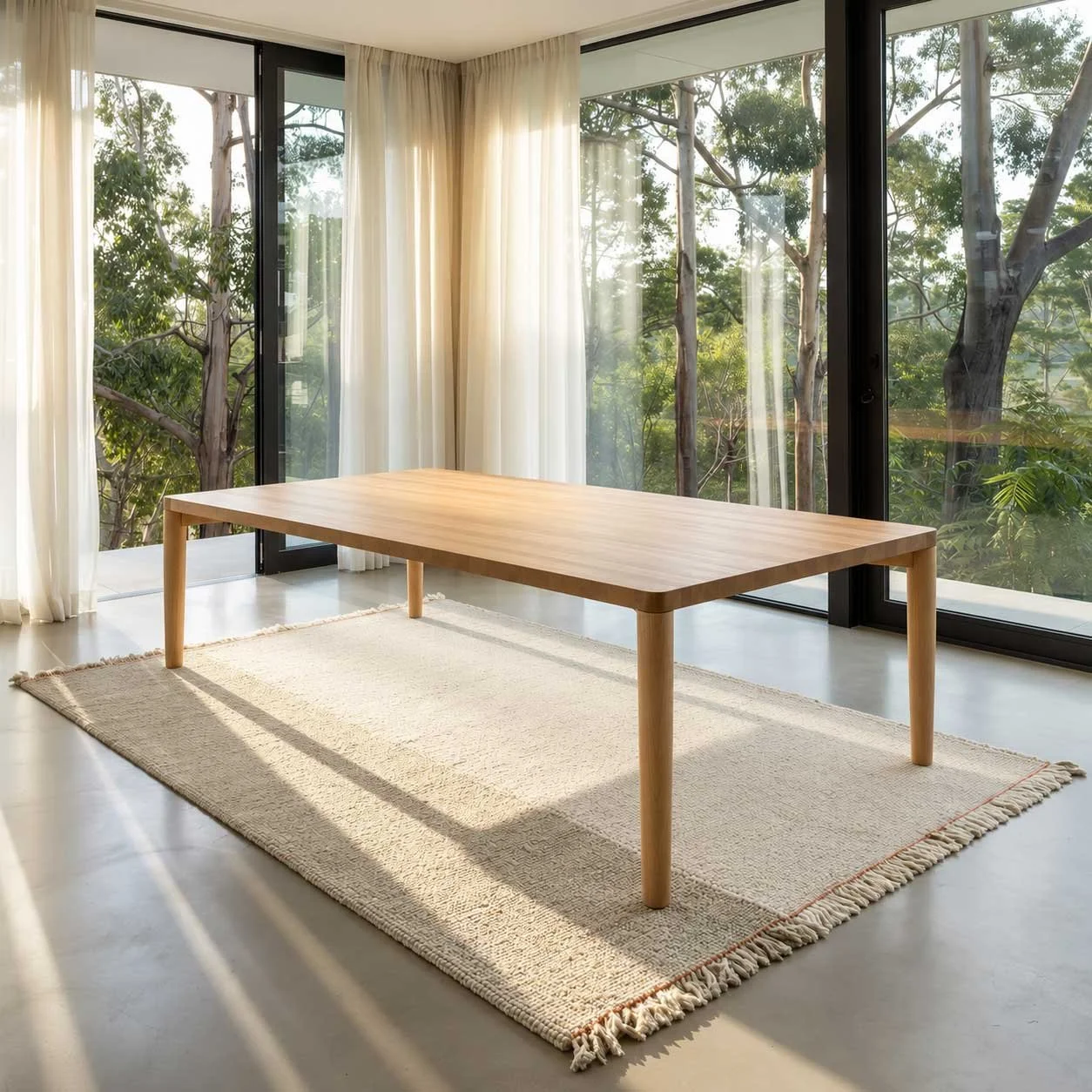 Hoku Timber Dining Table in American Oak by Miko Designs